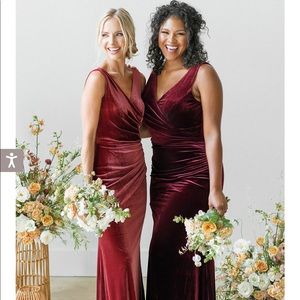 The Revelry “Dawson” Velvet dress in Emerald